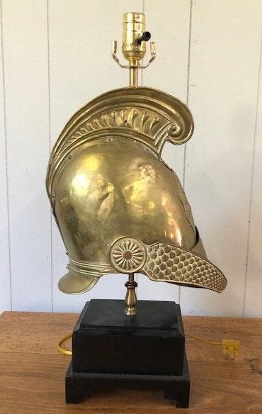 19th Cent. French Helmet Turned into a Lamp (1 of 4)