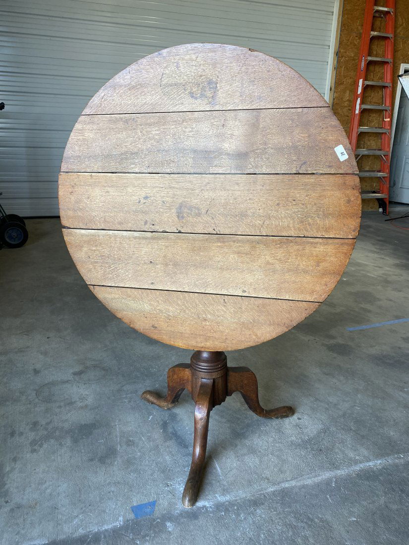 18th- 19th Century English Oak Tripod Table (1 of 10)