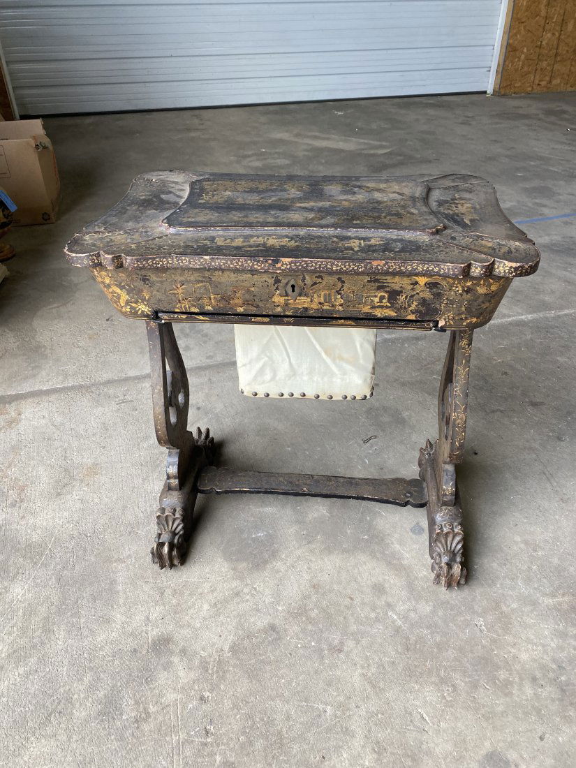 19th Century Chinese Export Lacquered Chinoiserie Table (1 of 11)