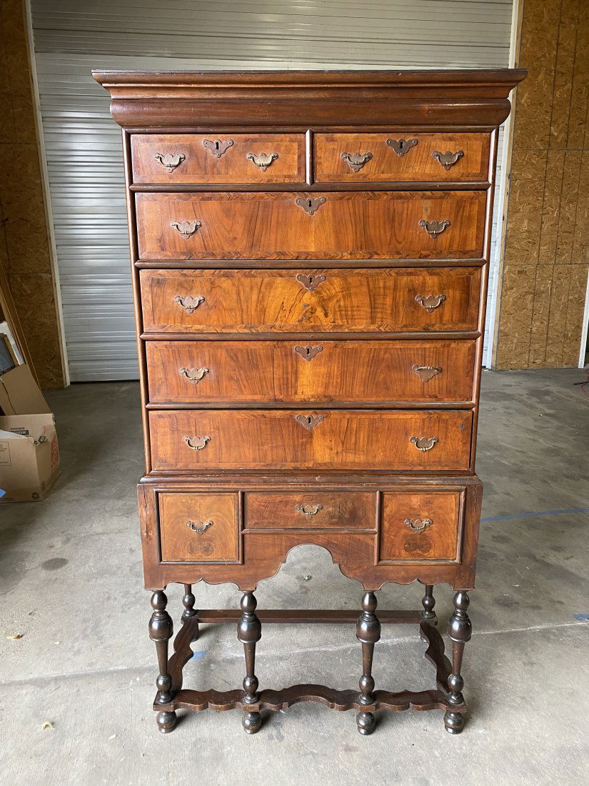 18th Century Inlaid Georgian Walnut Chest on Frame (1 of 10)