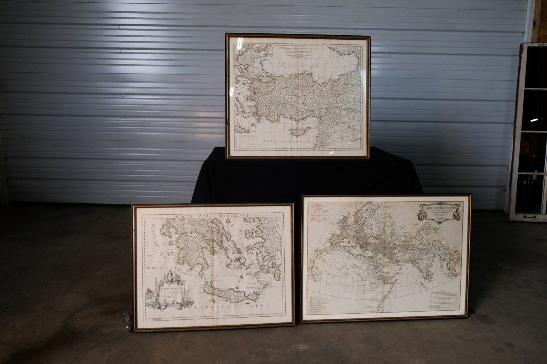 Three Framed Maps from the 19th-20th centuries (1 of 4)