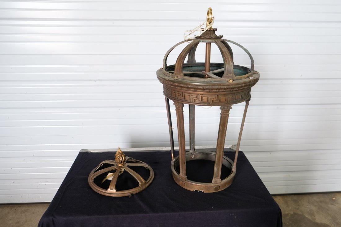 Great quality 19th Century Bronze Lantern with Flame Finial (1 of 3)