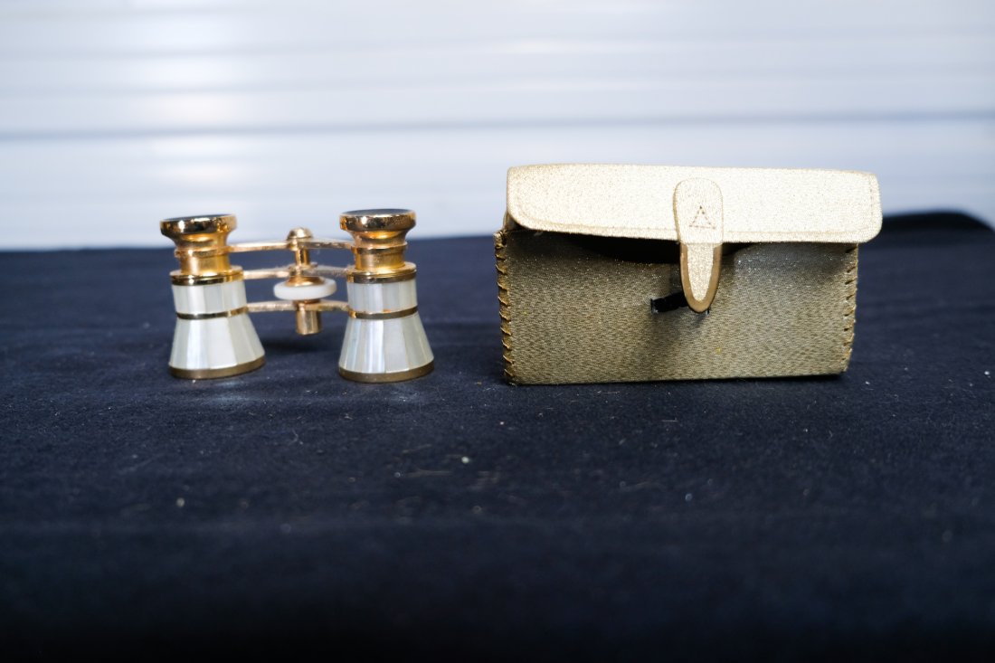 Antique Mother of Pearl Opera Glasses with Original Case (1 of 2)
