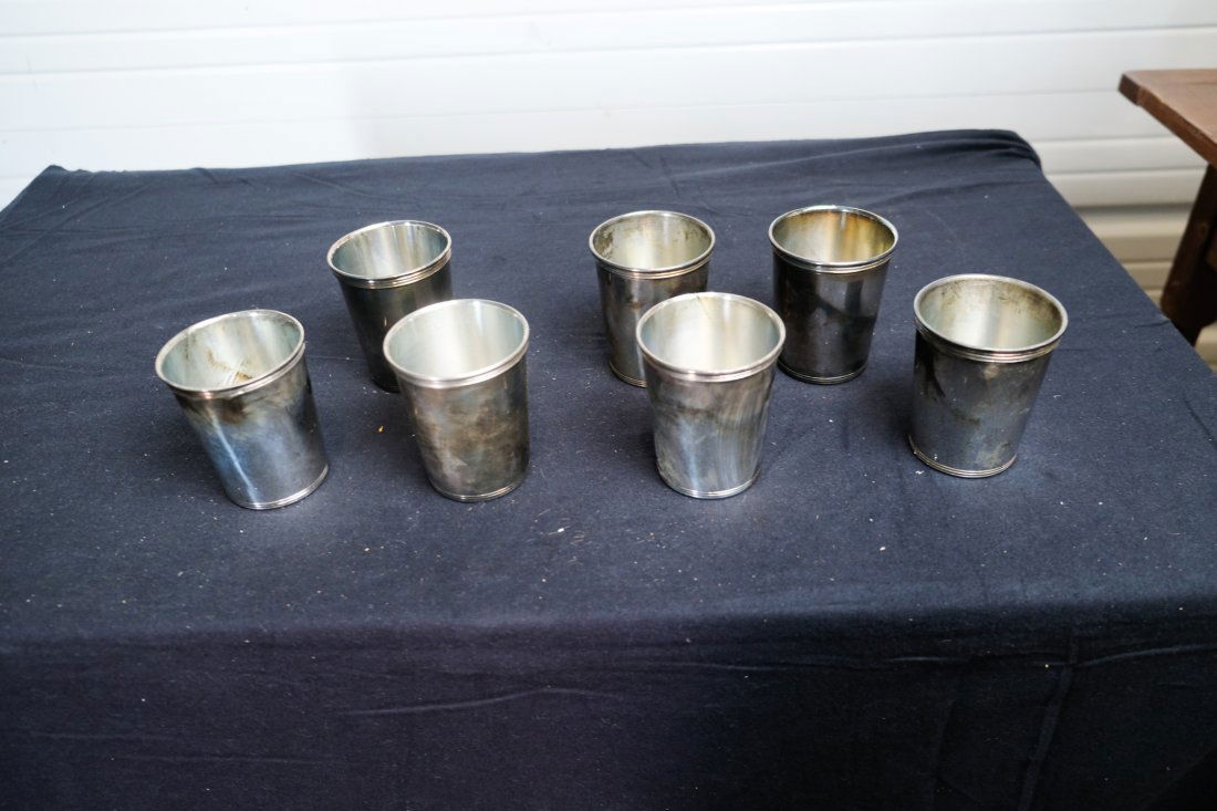 Set or 7 Silver Plate Italian Julip Cups (1 of 3)