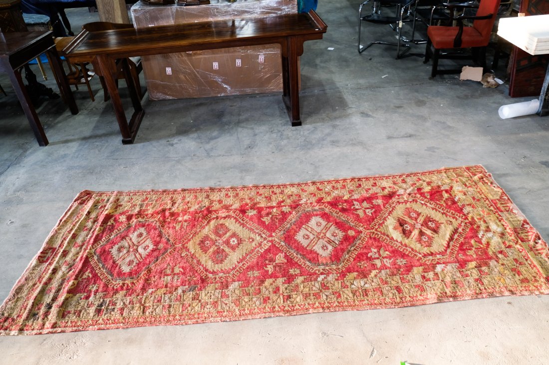 Semi- antique Hand Woven Runner: Semi- antique hand woven runnerLength 124”Width 48”