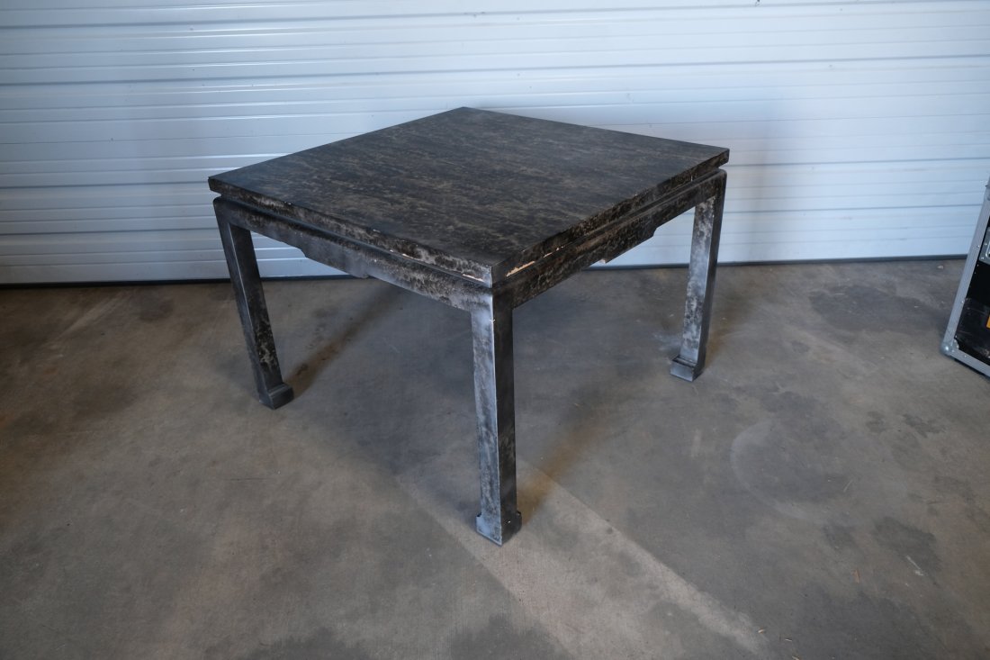 Lauerence Shoft Custom Painted 42" Square Parsons Table (1970s) (1 of 3)