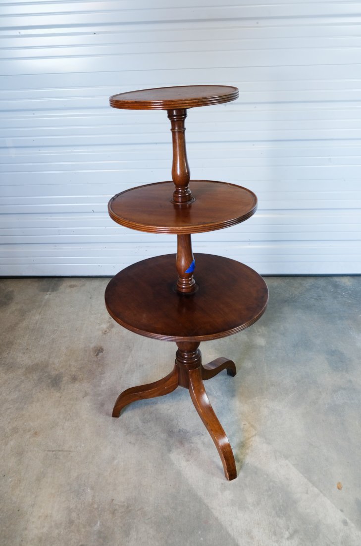19th Century Mahogany Three Tier Dumbwaiter (1 of 2)