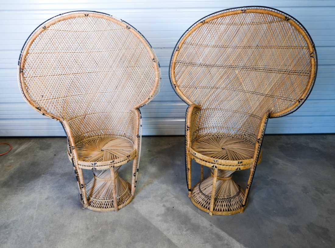 PAIR of Wicker Peacock Chairs (1 of 2)