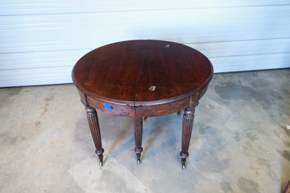 19th Century American Mahogany Accordion Extension Table- Now used as Center Table (1 of 6)