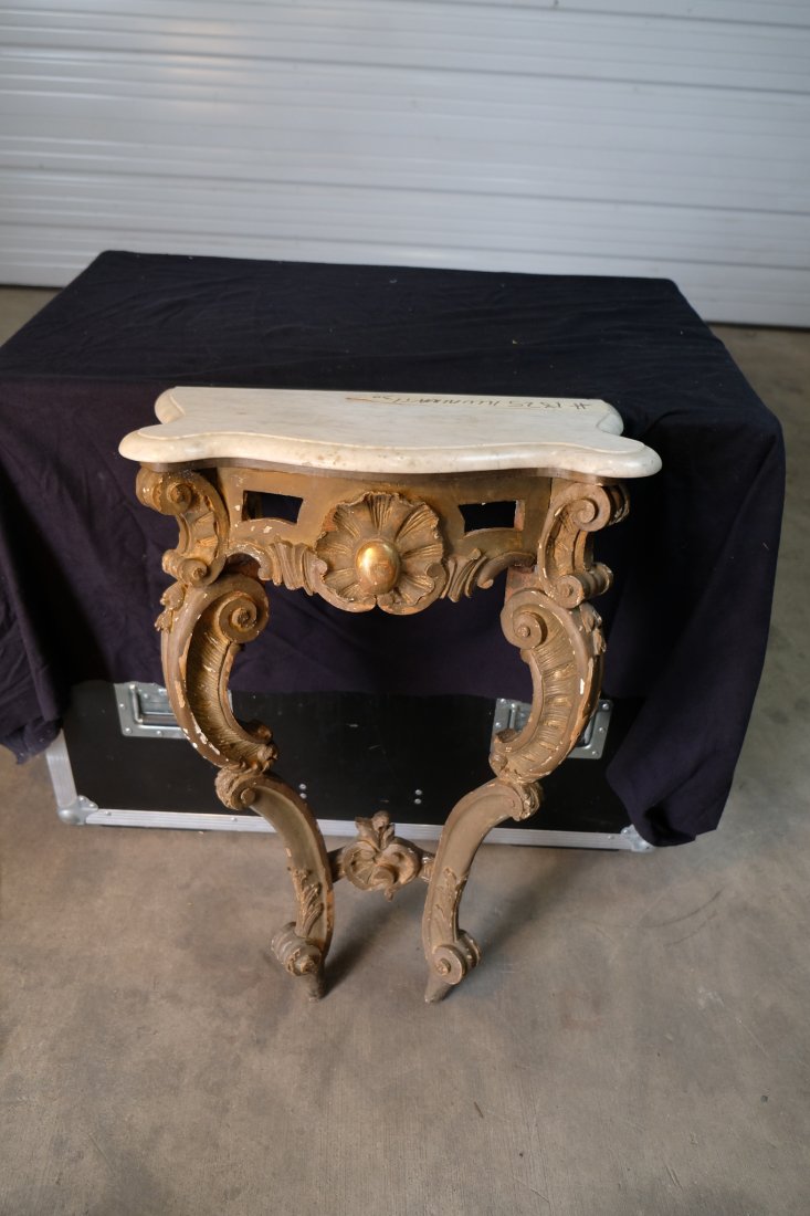 19th Century French Giltwood and Marble Top Console: 19th Century French Giltwood and Marble Top Console
