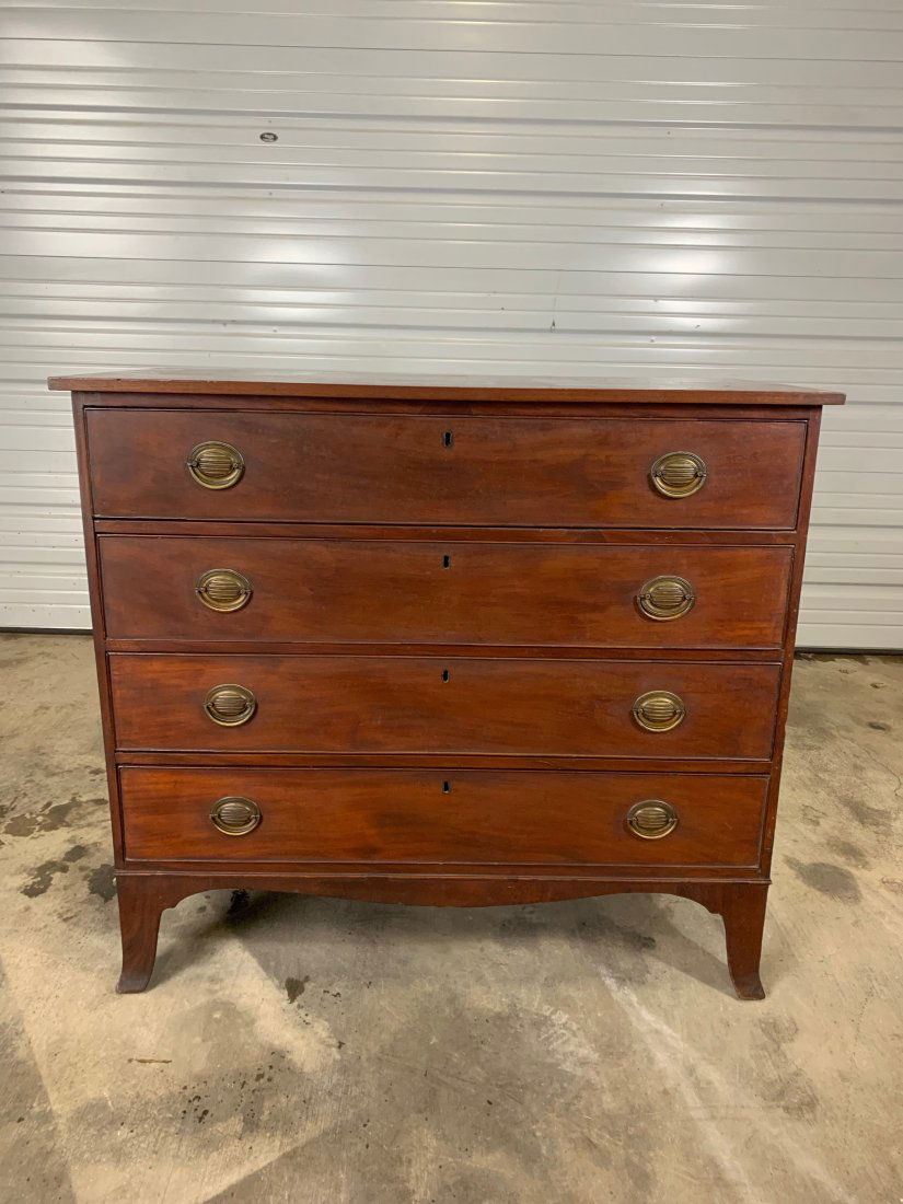 18th- 19th Century 4 drawer chest on French feet (1 of 6)