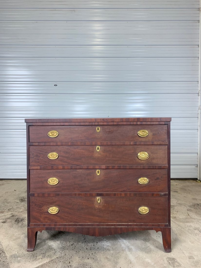 18th- 19th Century English Mahogany Chest on French feet (1 of 5)