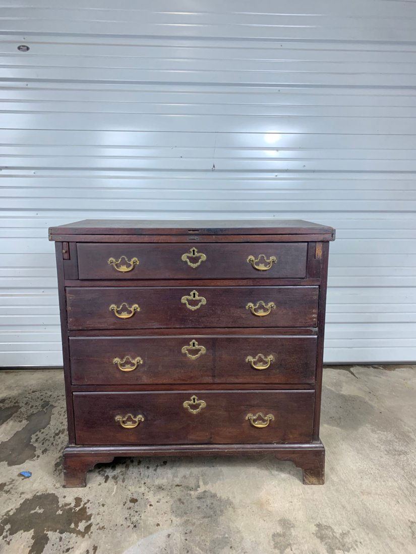 18th-19th Century English Mahogany Chest With Folding Dressing Top (1 of 8)
