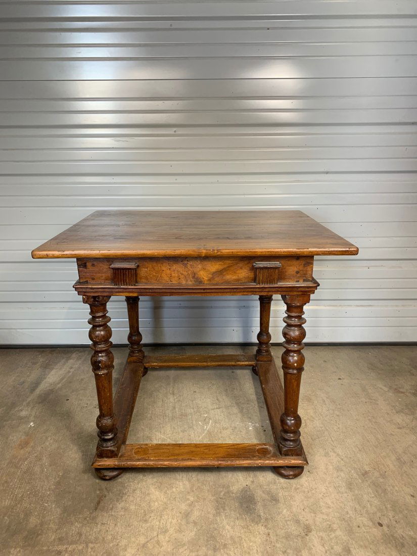 Continental One Drawer Stretcher Base Table (1 of 6)