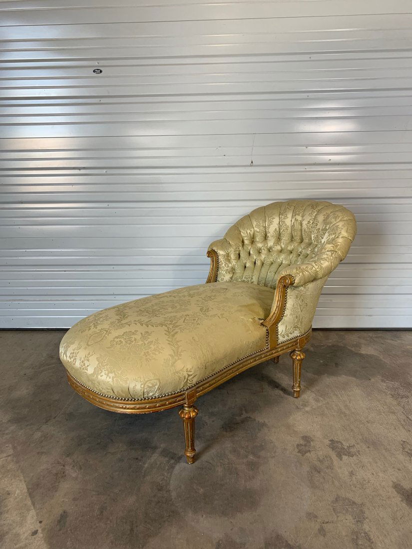 19th Century French Chaise Lounge in Attractive Upholstery (1 of 7)