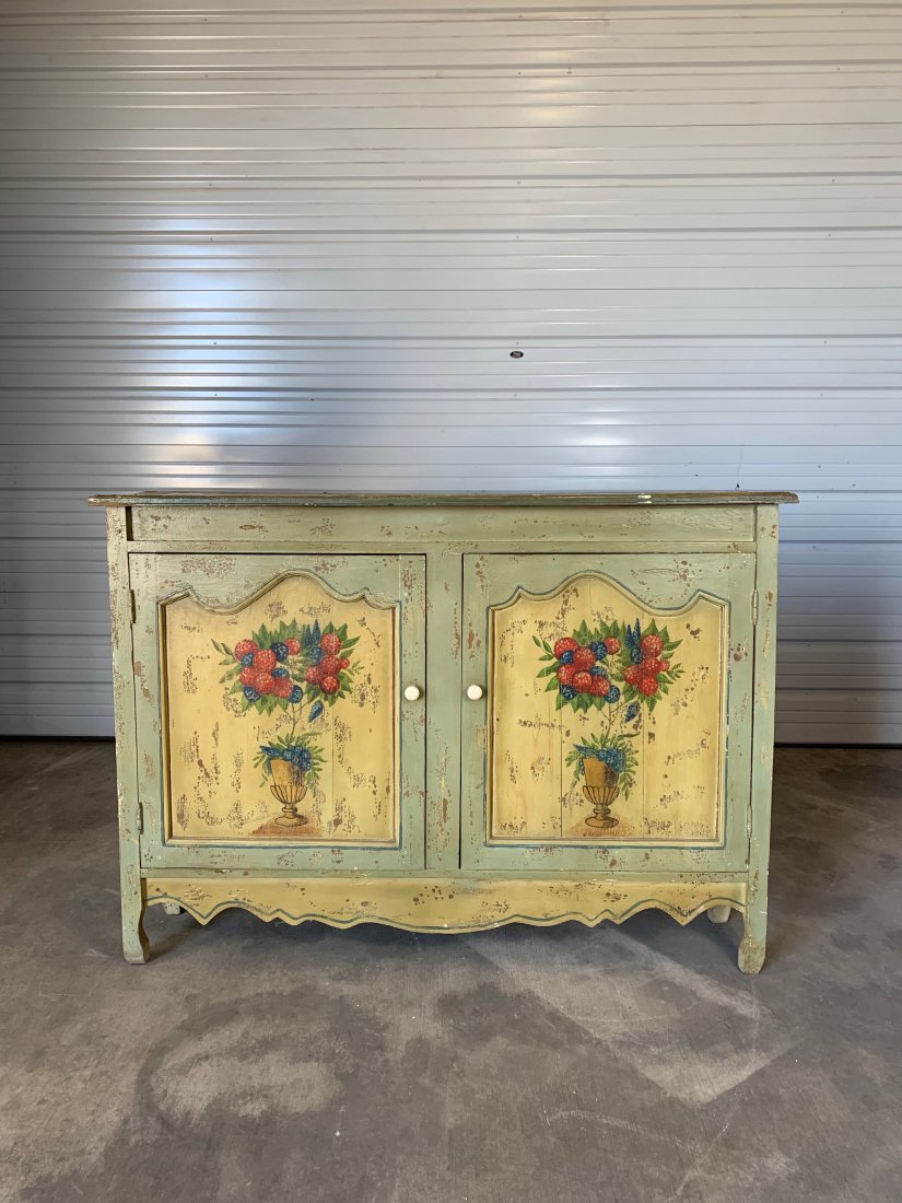 19th Century Painted Italian Cabinet: 19th Century Painted Italian Cabinet