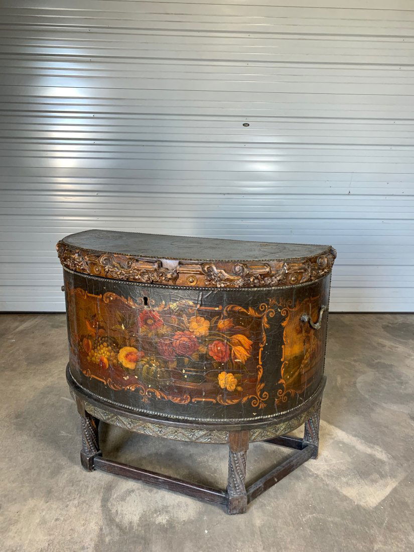 19th Century Painted Trunk on Stand (1 of 12)