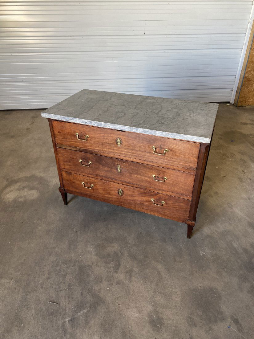 19th Century French Neoclassical Marble Top Commode (1 of 12)