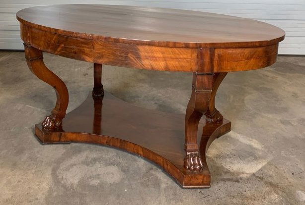 19th Century Mahogany Classical Oval Table (1 of 8)