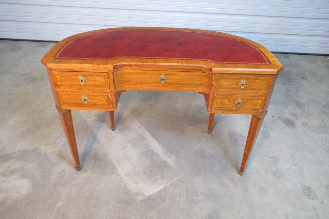 19th Century Leather Top Satinwood Kidney Shaped Desk (1 of 6)