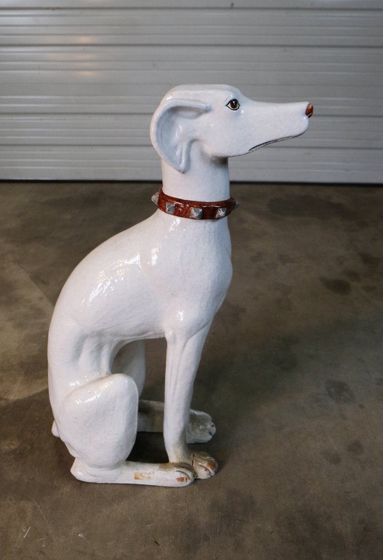 Large Italian Glazed Terra Cotta Dog (1 of 7)
