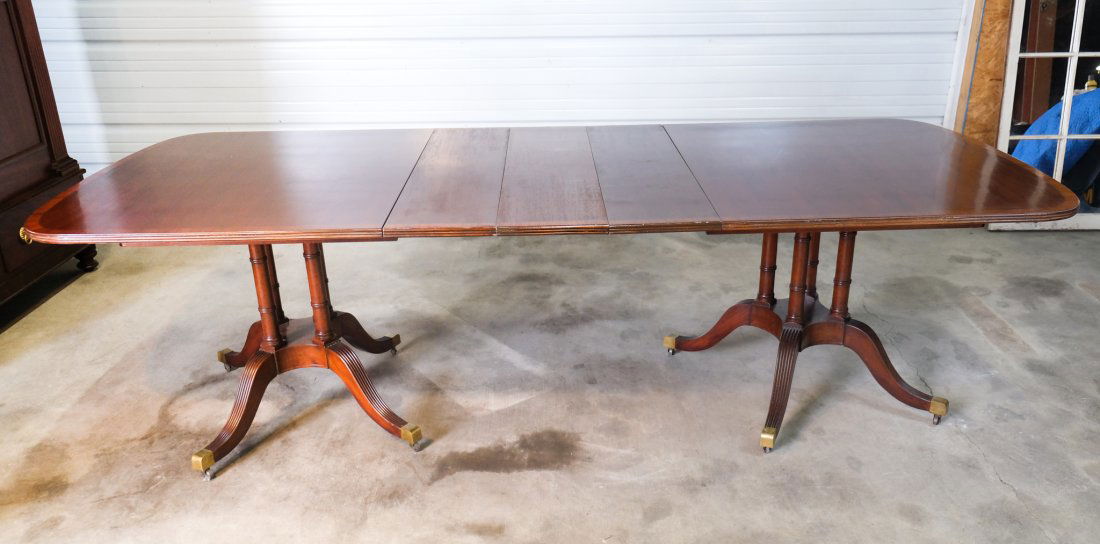 English Mahogany Double Pedestal Dining Table (1 of 11)