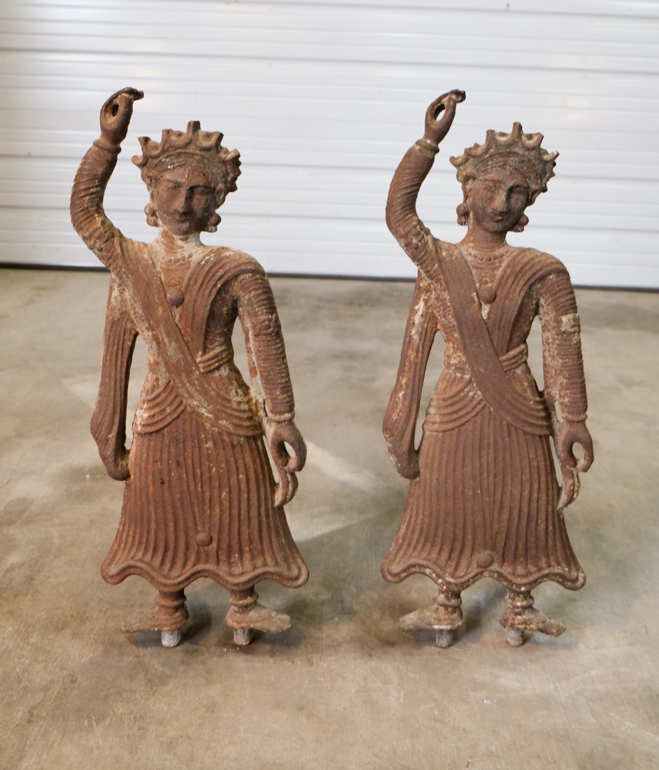 PAIR of 19th- 20th Century Folk Art Andirons: PAIR of 19th- 20th Century Folk Art Andirons