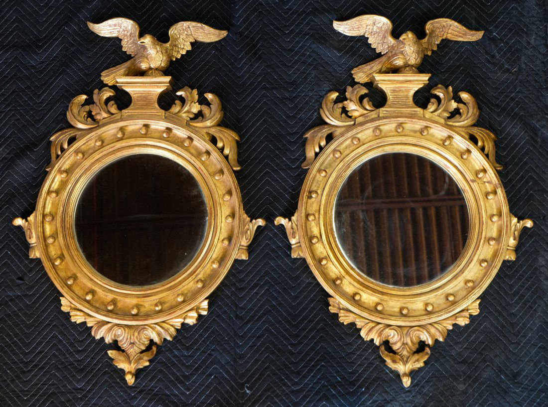 PAIR of Vintage Giltwood Federal Style Mirrors (1 of 6)