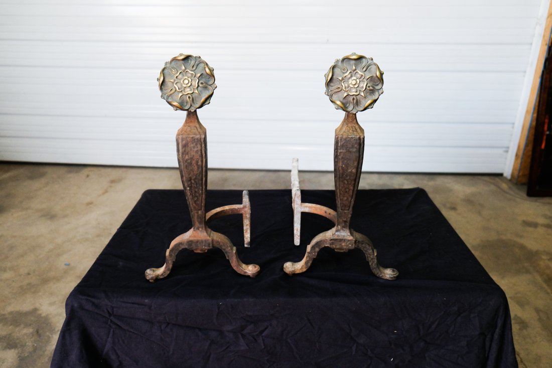 PAIR of Antique Andirons: PAIR of Antique Andirons