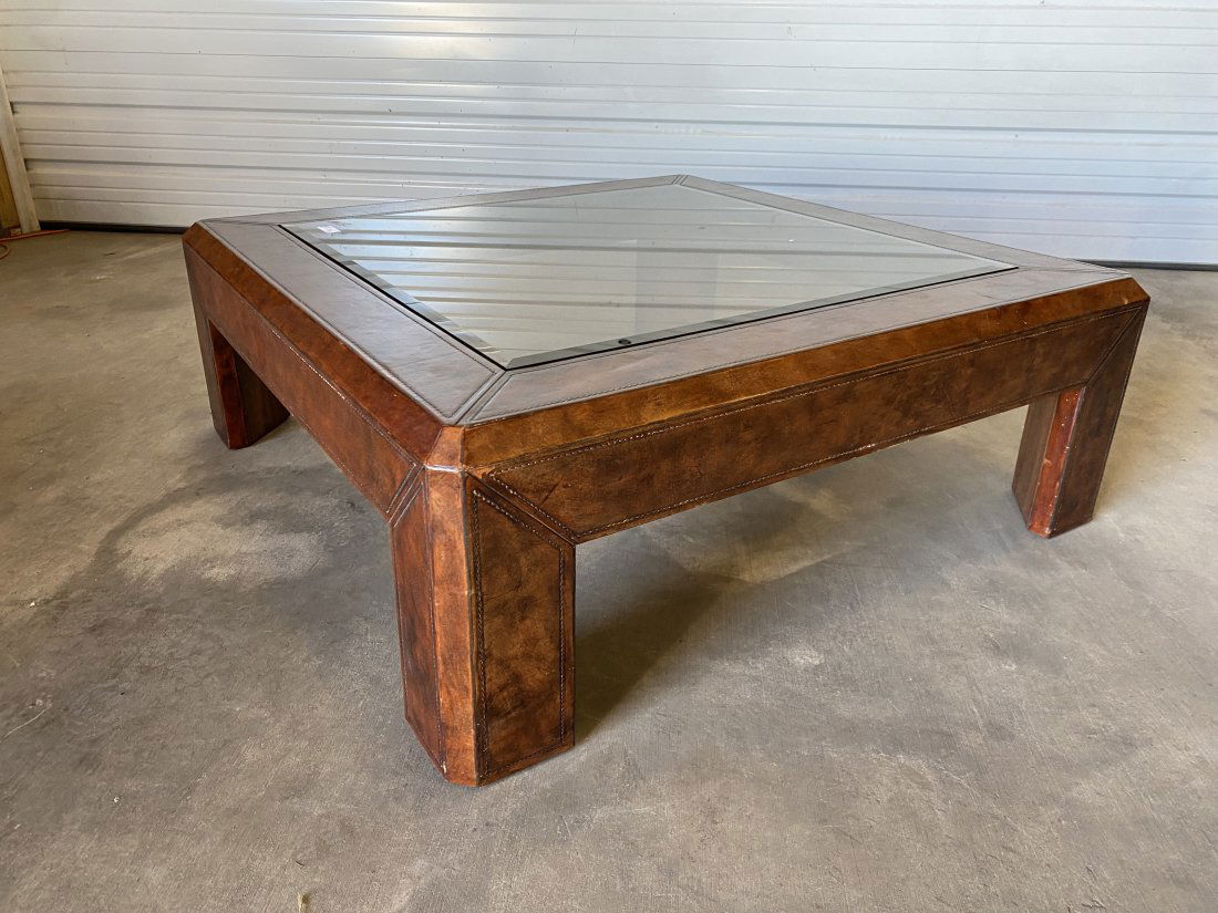 Great Quality Designer Leather Clad Coffee Table, Probably Ralph Lauren (1 of 9)