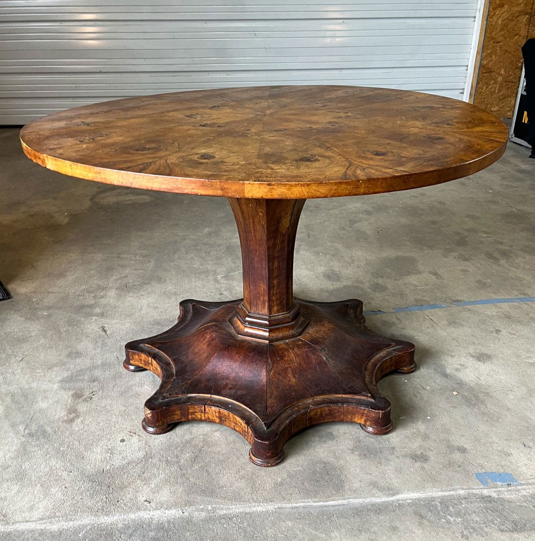 Great Quality 18th- 19th Century Continental Burl Walnut Center Table (1 of 6)