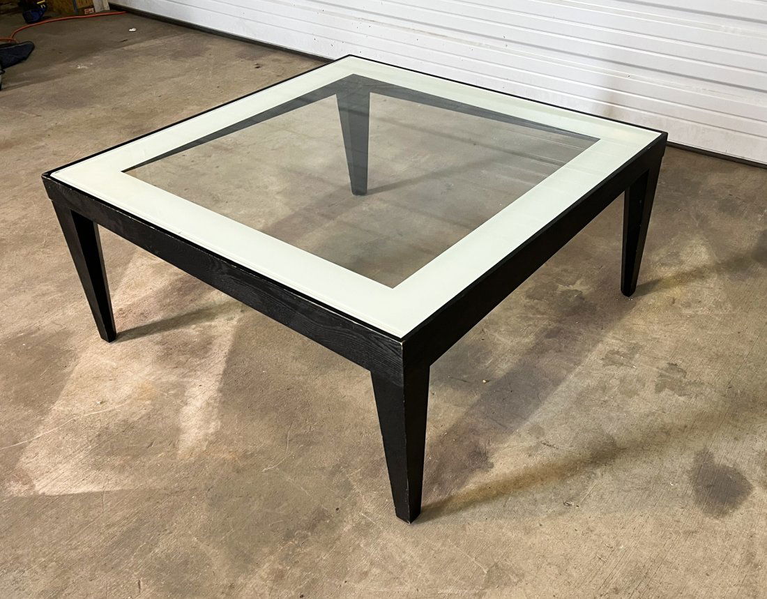 Vintage Designer Shaped Wood and Glass Coffee Table (1 of 5)