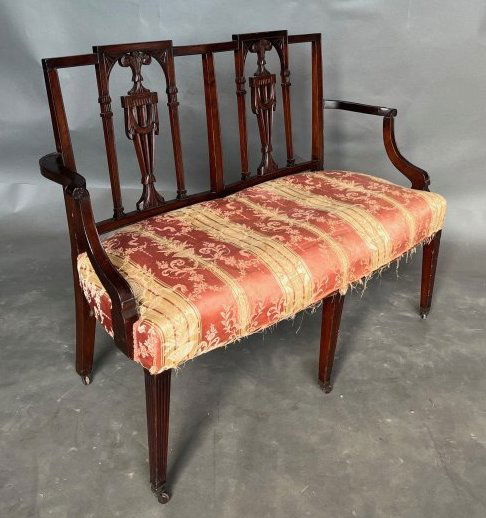 19th Century Federal Style New York Mahogany Settee with Neoclassical Motifs (1 of 10)