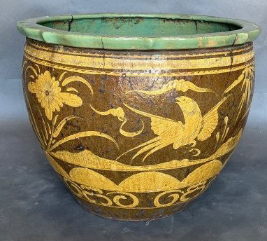 Large Antique or Semi-Antique Glazed Chinese Planter (1 of 8)