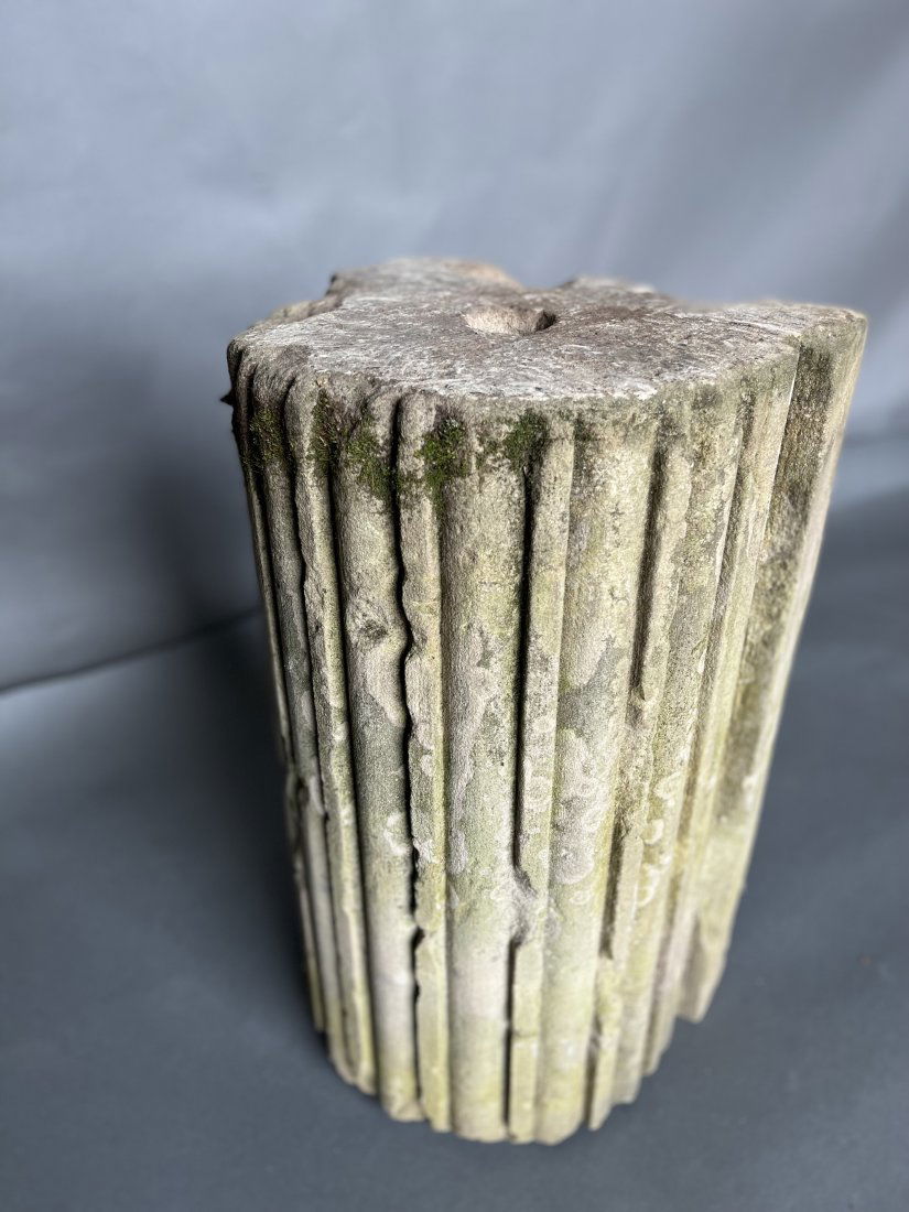 Roman Carved Marble Column Segment- perfect height as side table (1 of 7)