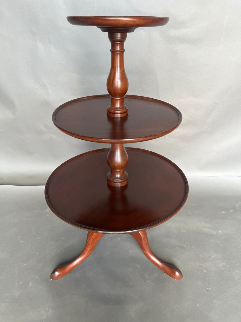 19th Century English Mahogany Three Tier Dumbwaiter (1 of 8)