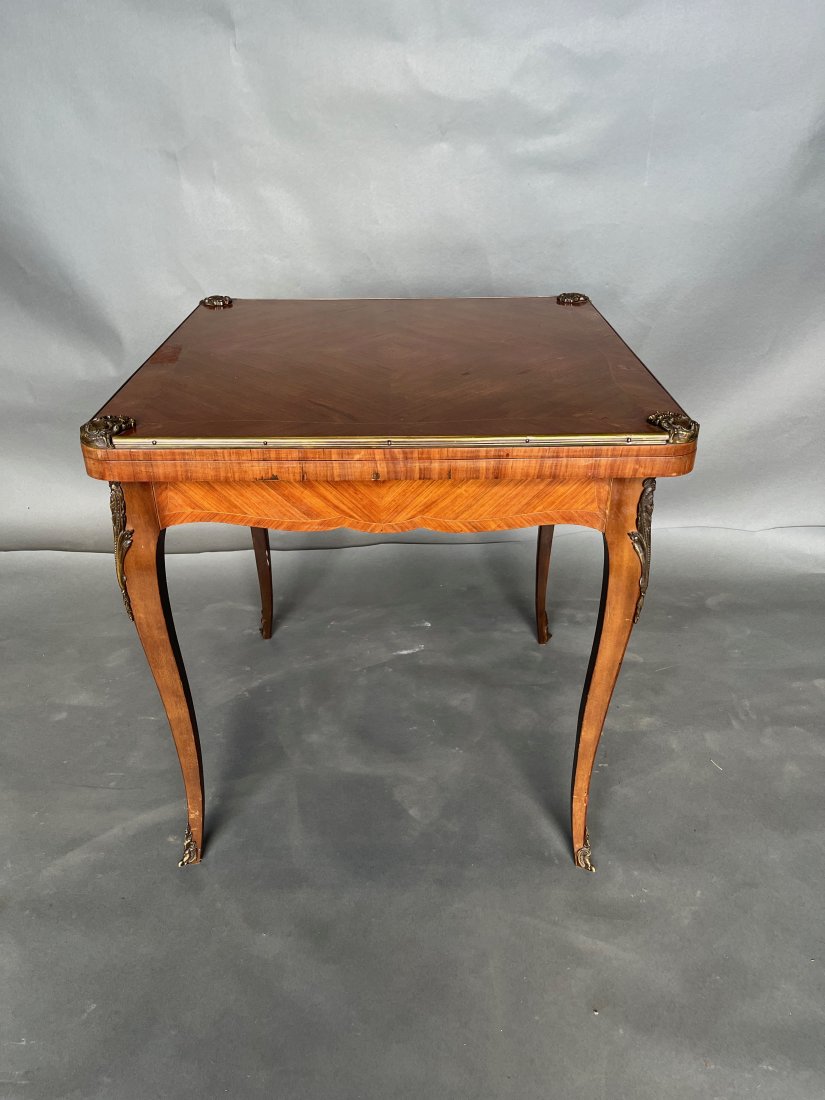 19th Century French Bronze Mounted Parquetry Inlaid Games Table (1 of 12)