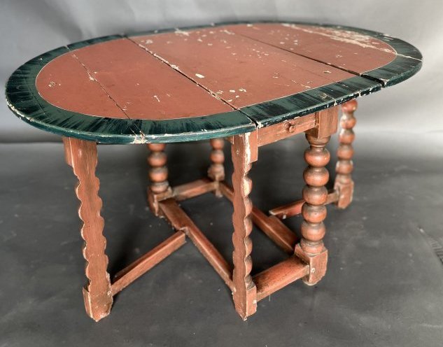18th Century Pink and Green Painted Swedish Table (1 of 11)