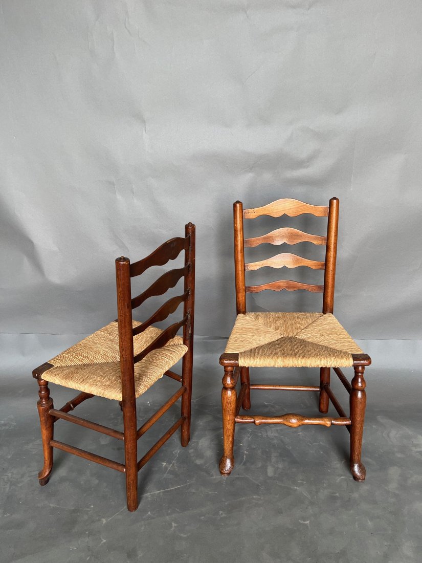 Pair of 19th Century English Rush Bottom Chairs (1 of 8)