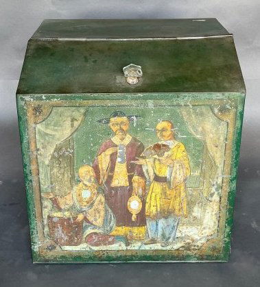 19th Century Tole Chinoiserie Tea Bin (1 of 8)