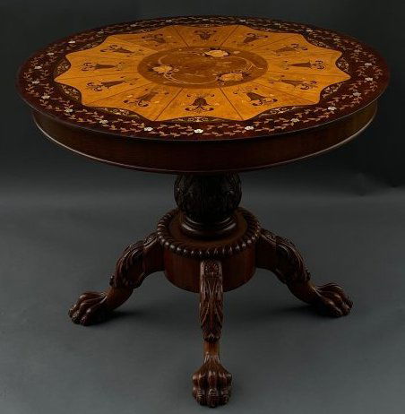 19th Century Inlaid American or English Center Table (1 of 6)