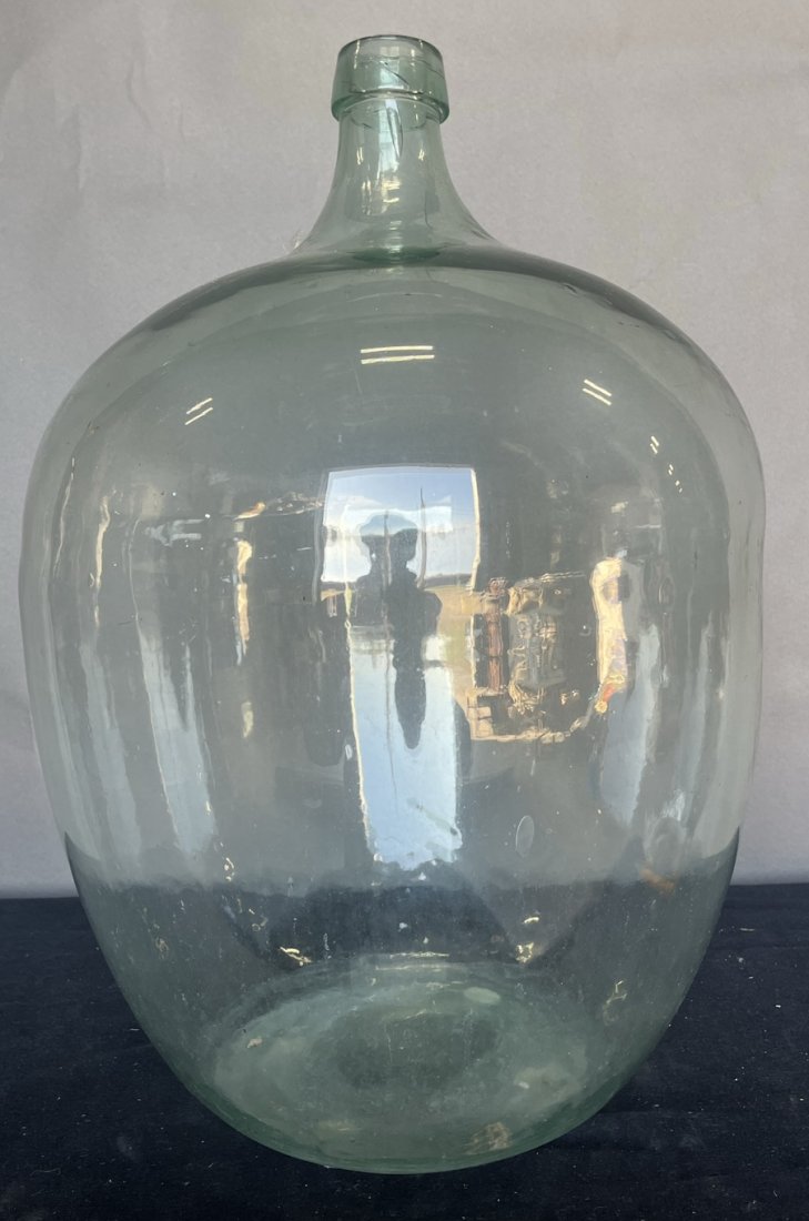 Large Blown Glass Burgundy Wine Bottle: Large Blown Glass Burgundy Wine Bottle 24H x 18 Diameter inches