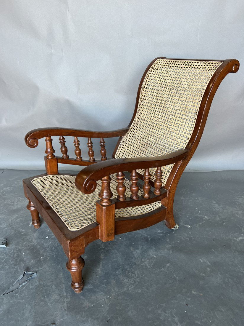 19th Century East Indies Mahogany and Cane Library Chair (1 of 5)