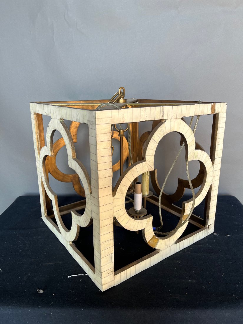Julian Chichester Faux Ivory Clover Shaped Chandelier: Julian Chichester Faux Ivory Clover Shaped Chandelier 16.5H x 16.5W x 17D inches