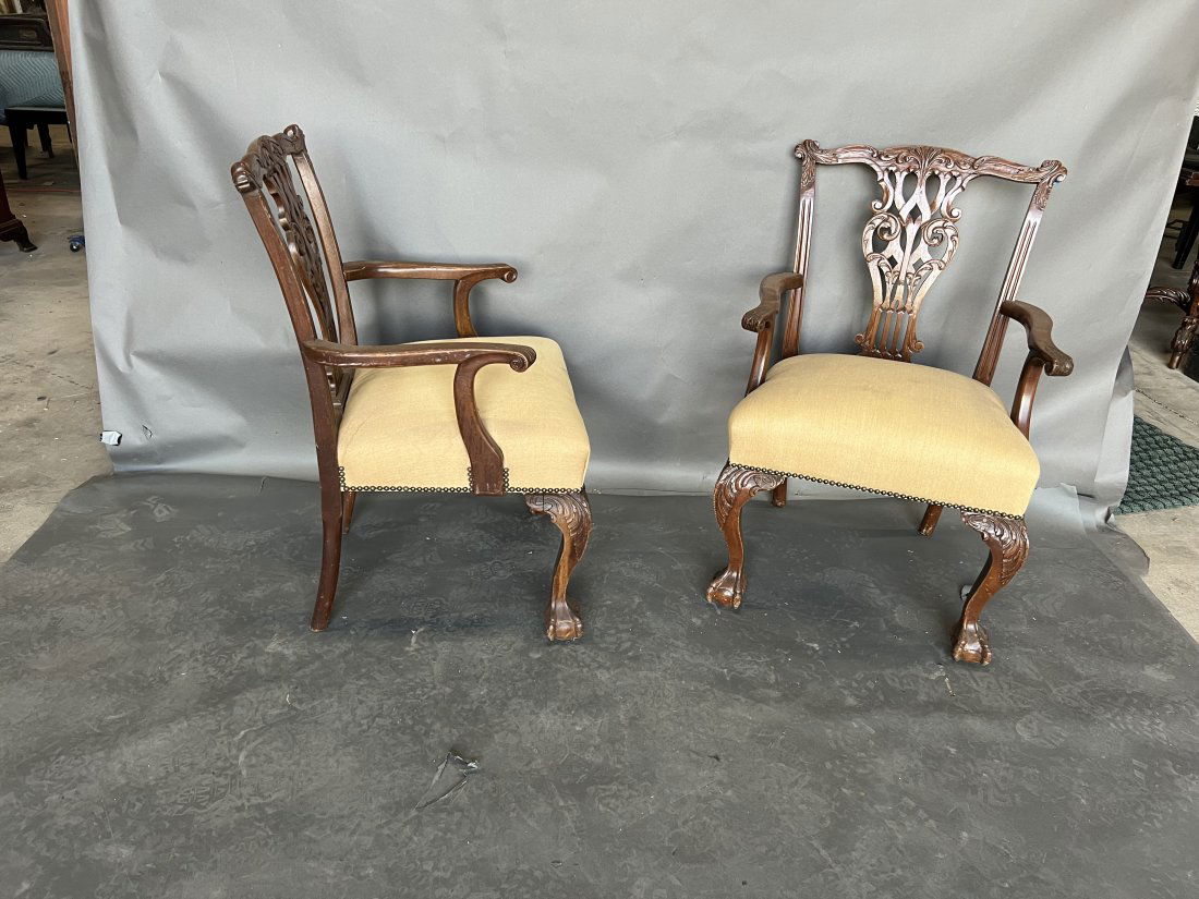 Pair of Chippendale Style Armchairs (1 of 2)