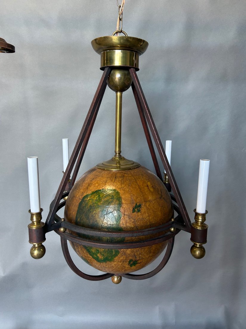 Designer Chandelier with decorative map/ globe (1 of 6)