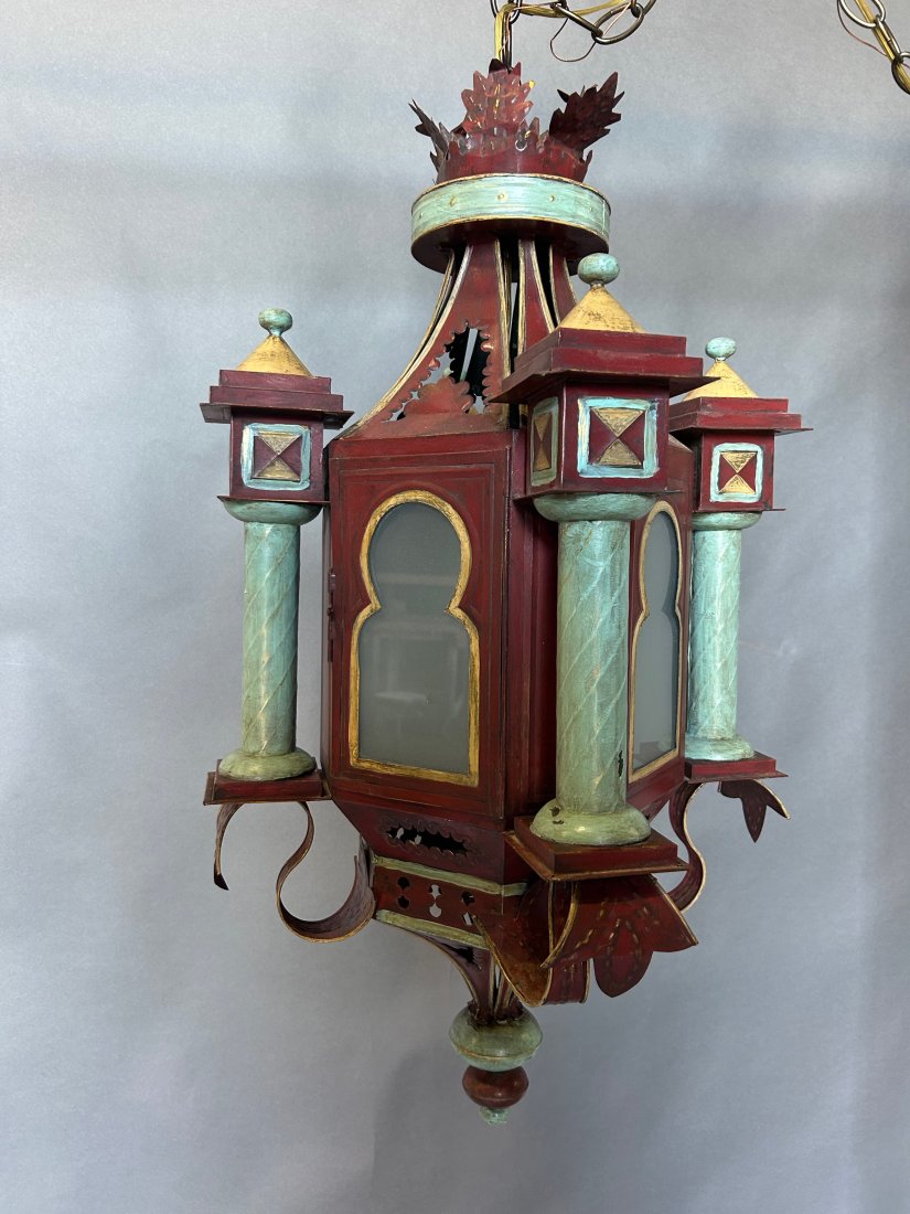 Italian paint decorated tole lantern (1 of 6)