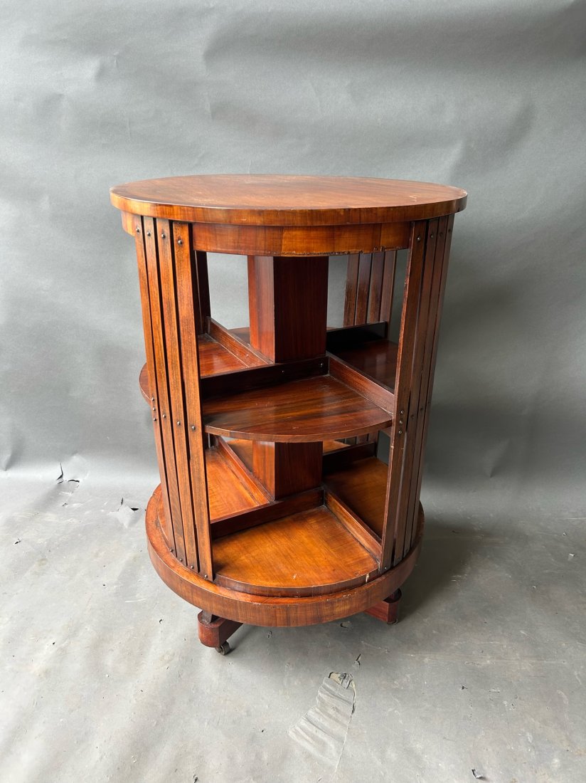Early 20th Century Mahogany Rotating Bookcase Table (1 of 7)