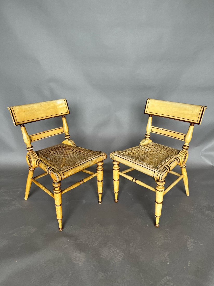 Pair of 19th Century American Federal Period Painted Fancy Chairs (1 of 8)