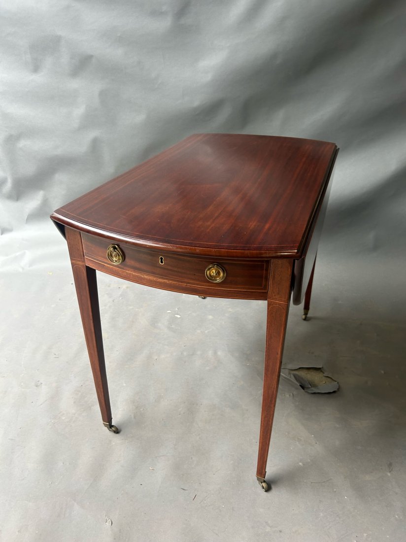 18th- 19th Century American or English Mahogany Inlaid Pembroke Table (1 of 9)